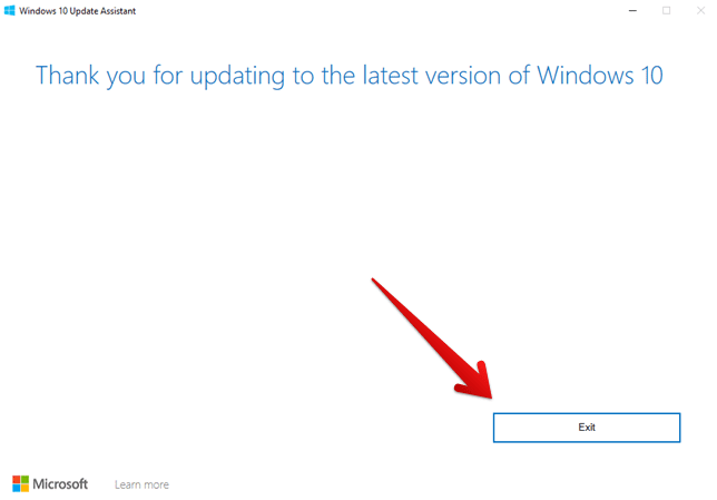 Exiting The Windows 10 Update Assistant