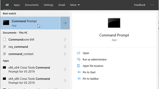 Opening Command Prompt