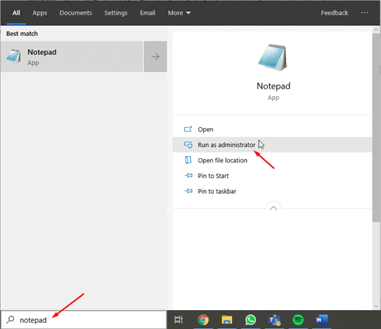 Running Notepad as Admin