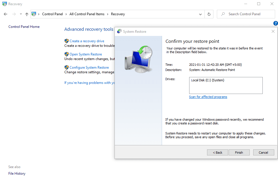 Windows 10 System Restore