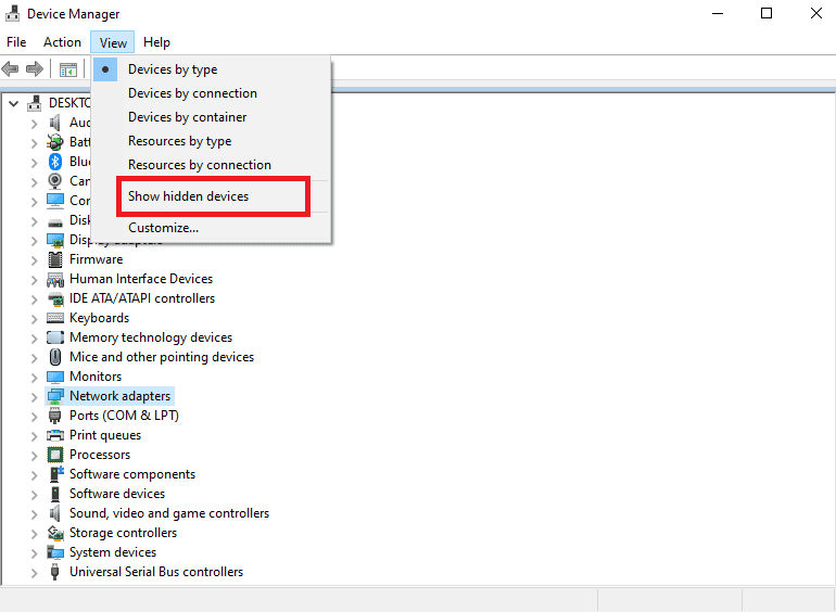 Device Manager Show Hidden Devices