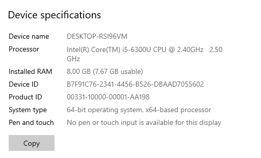 Device Specifications