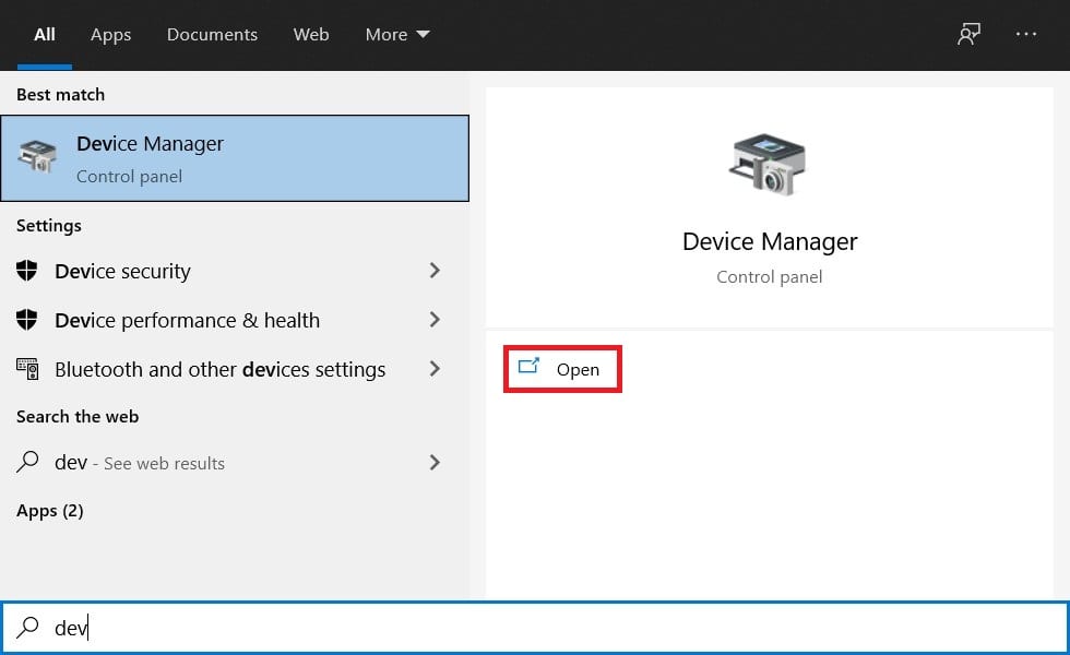 Opening Device Manager