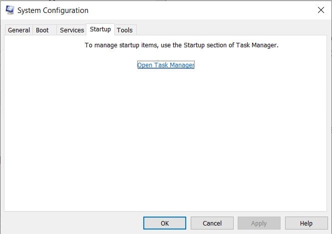 Opening Task Manager