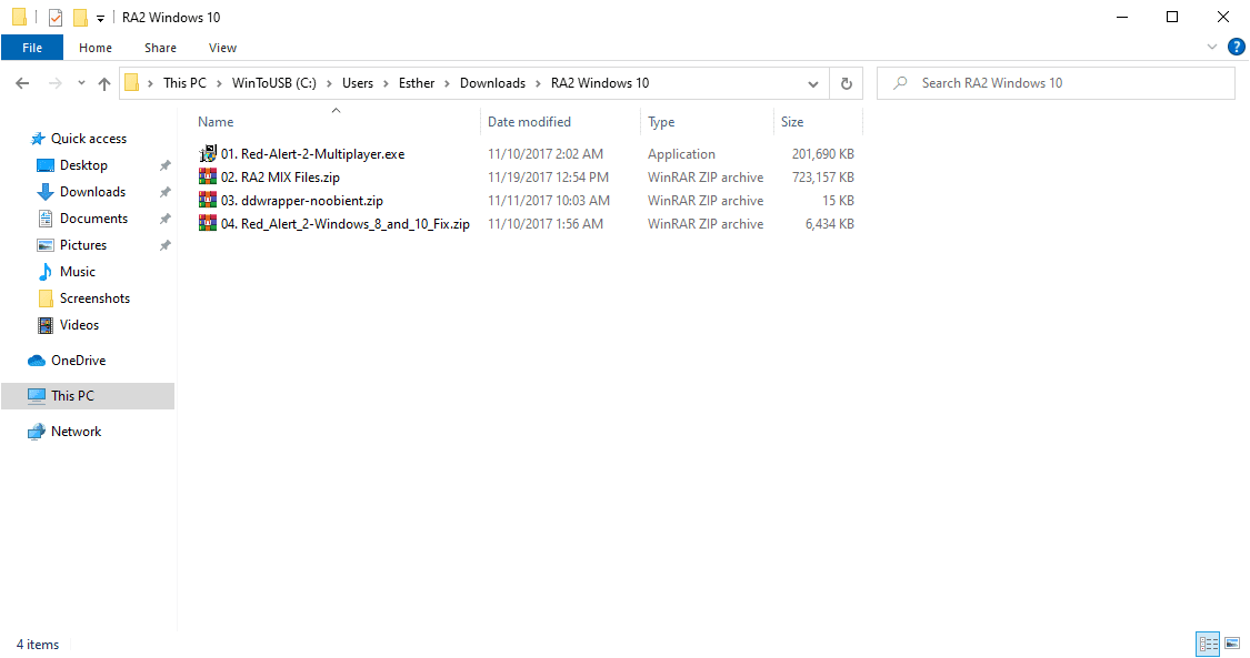 RA2 Windows 10.zip files