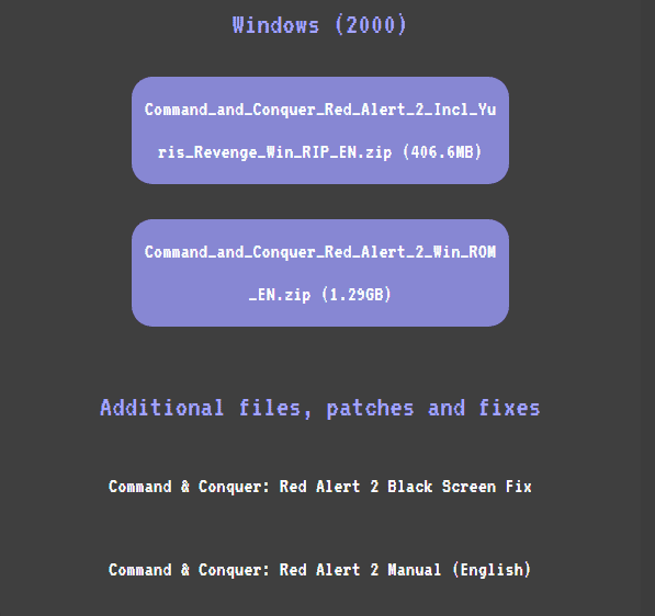 Red alert 2 download page