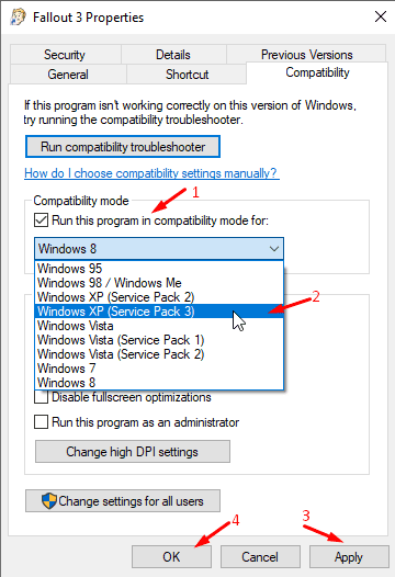 Running Fallout 3 in Compatibility Mode