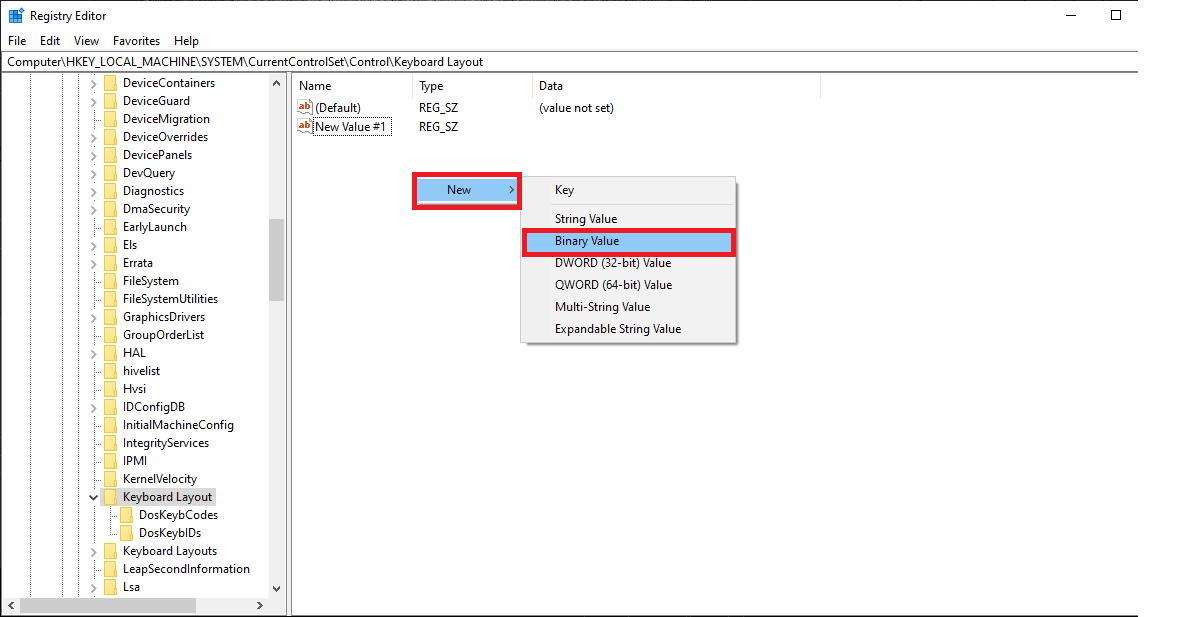 Selecting the Binary Value