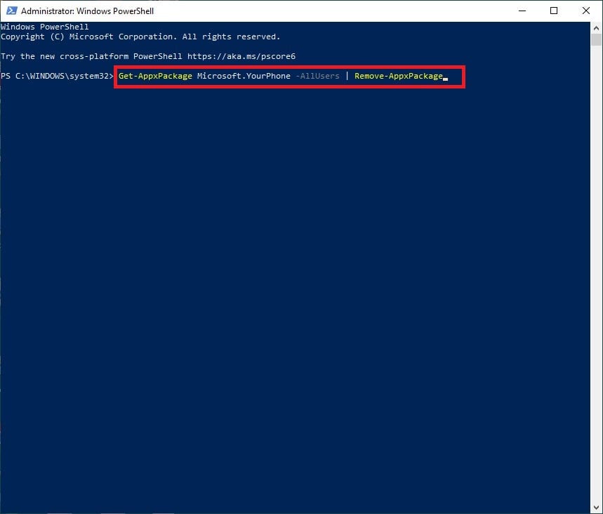 Typing Command in Windows PowerShell