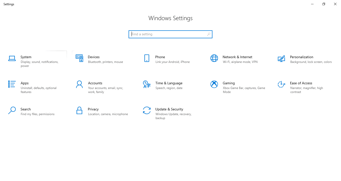 Windows Settings