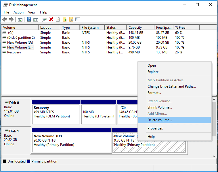 Delete Partition