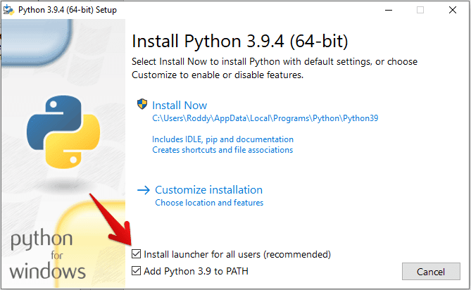 python install