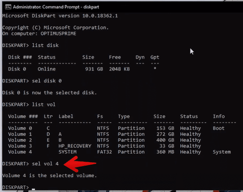 Select Specific Partition