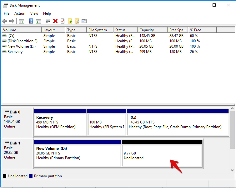 Unallocated Partition