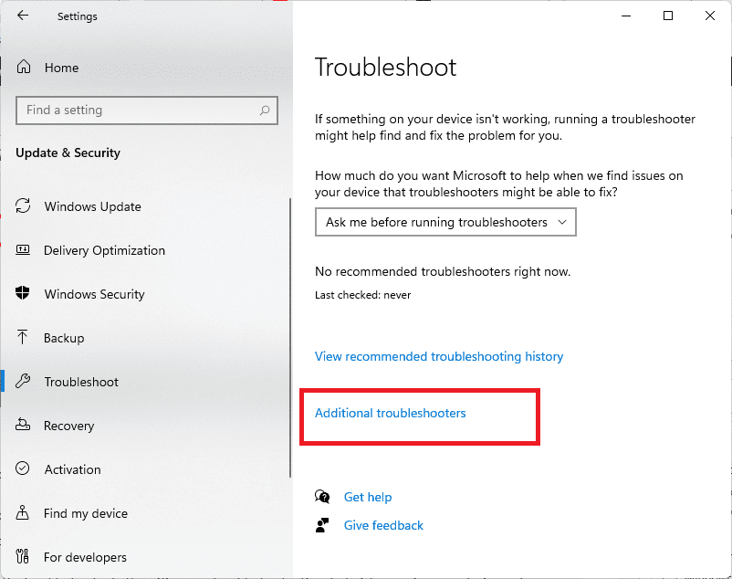 additional troubleshooters