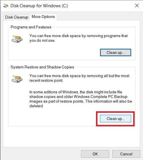 Clean Up Restore Files