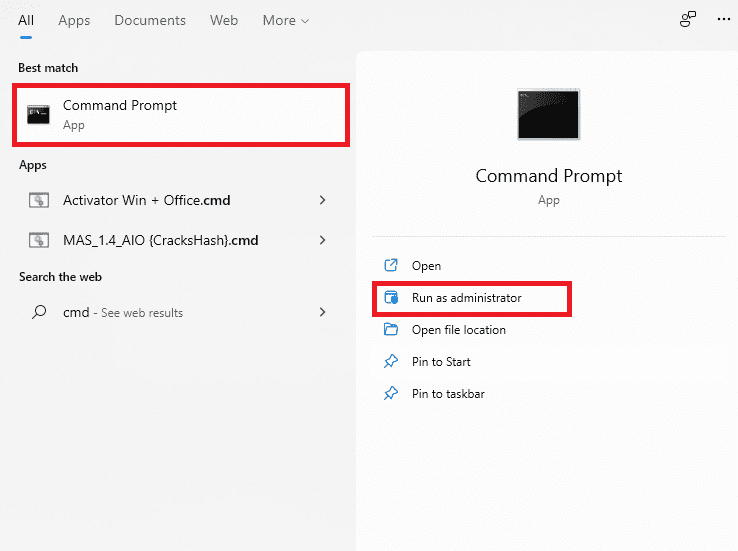 open command prompt as administrator