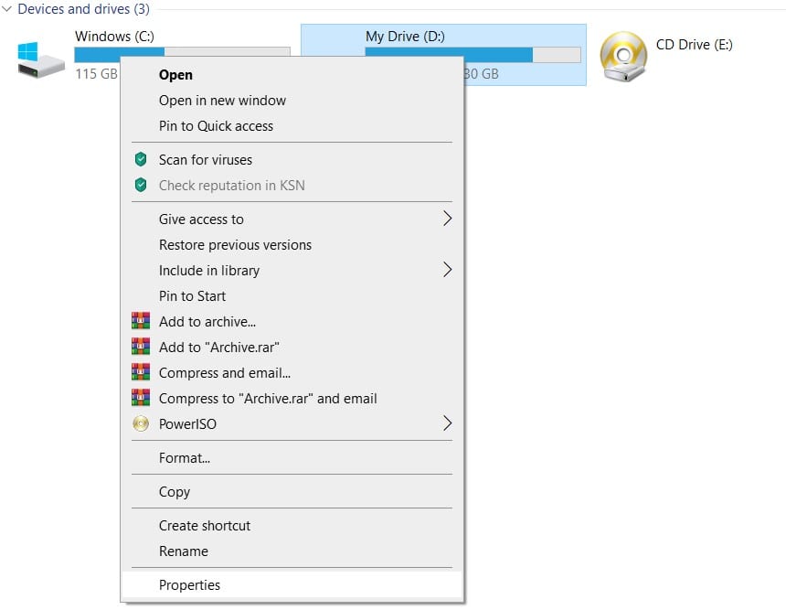 Opening Properties of Drive