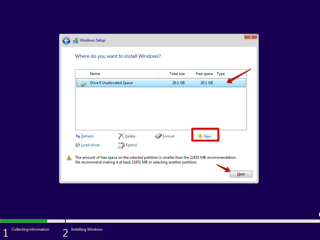 Selecting-partition