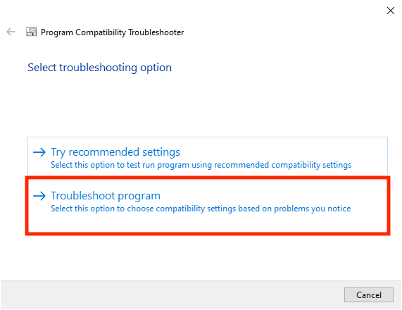 Troubleshoot program