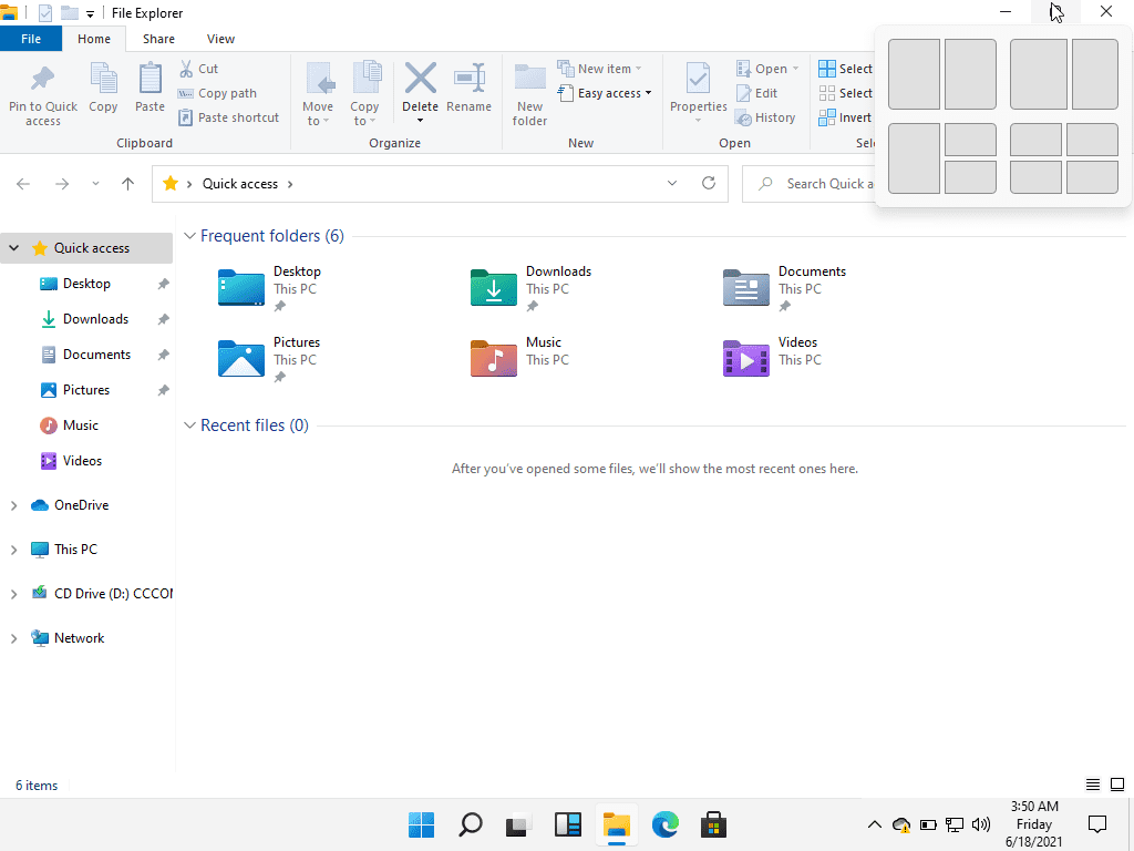 Windows 11 Snap controls
