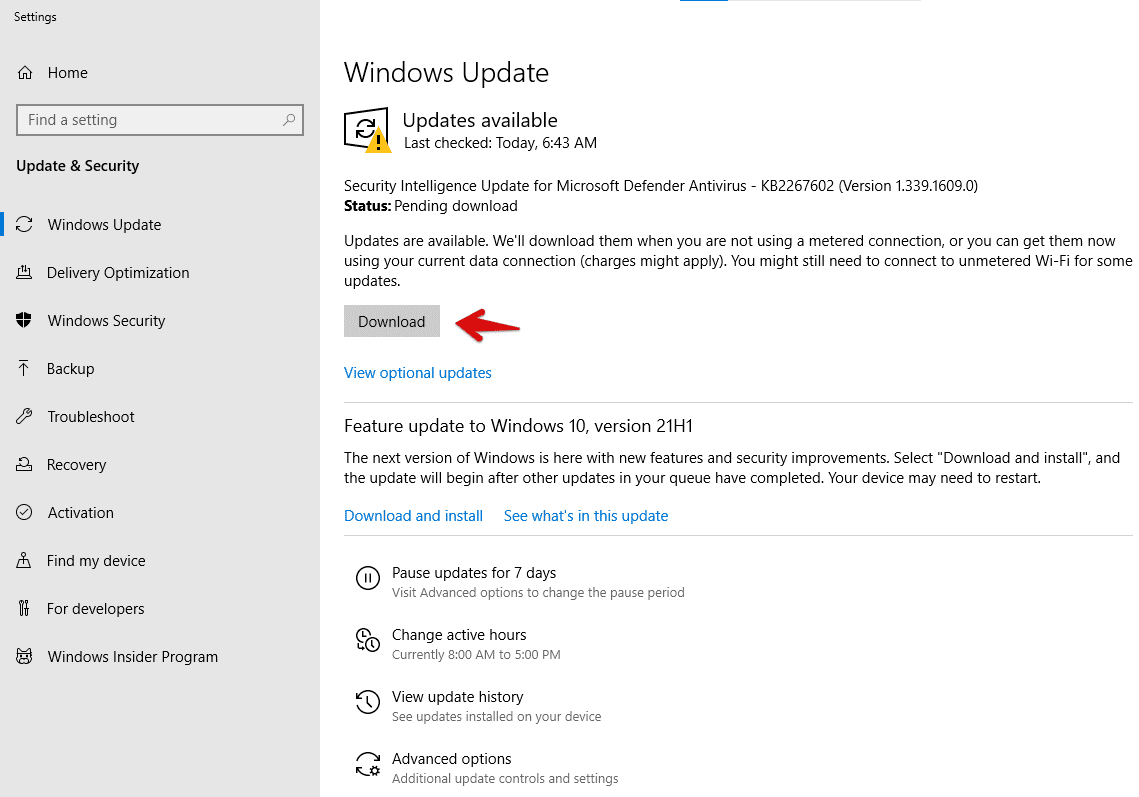 Downloading-windows-updates