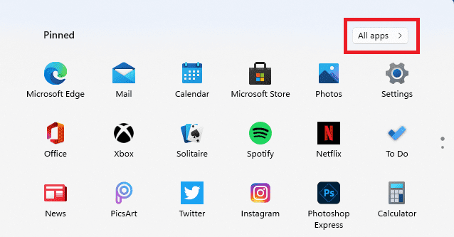 All Apps button