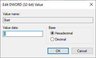 double click on start and set the value to 0