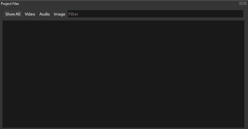 Project Files area of OpenShot