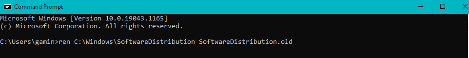 renamin the softwaredistribution file
