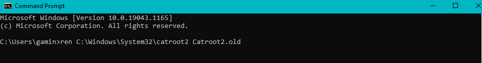 renaming the cartroot file