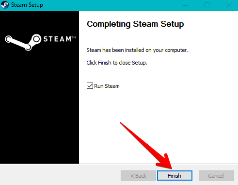 Finishing Steam setup