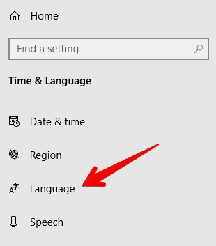 selecting language settings