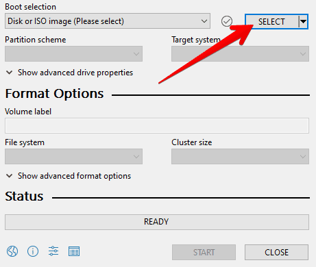 Selecting the Windows 11 ISO in Rufus