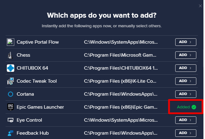 Epic Games Launcher Added