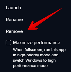 Removing the app