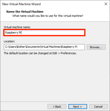 rename virtual machine and change location if need be
