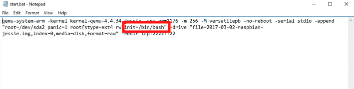 delete init :bin:bash line