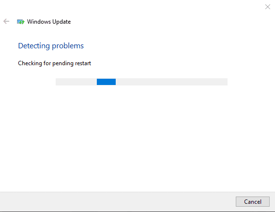 Windows Update troubleshooter detecting problems