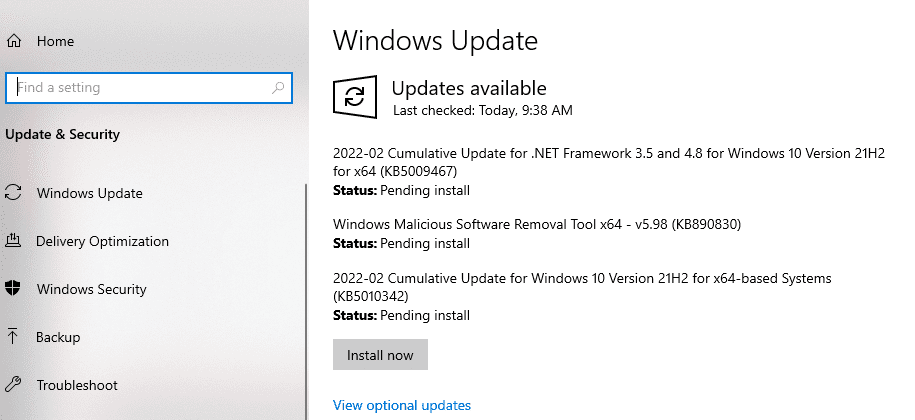 windows updates