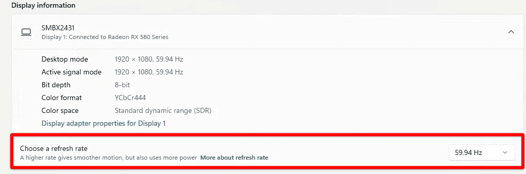 Choosing the optimal refresh rate