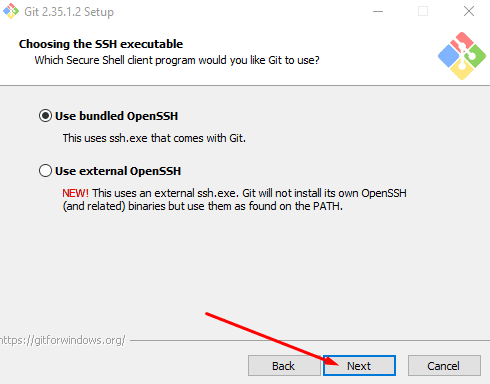 Choosing the SSH executable