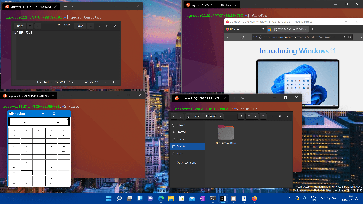 run linux apps windows wsl