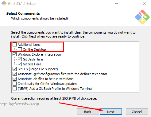 Selecting the components