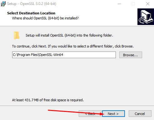 Specifying the download location of OpenSSL