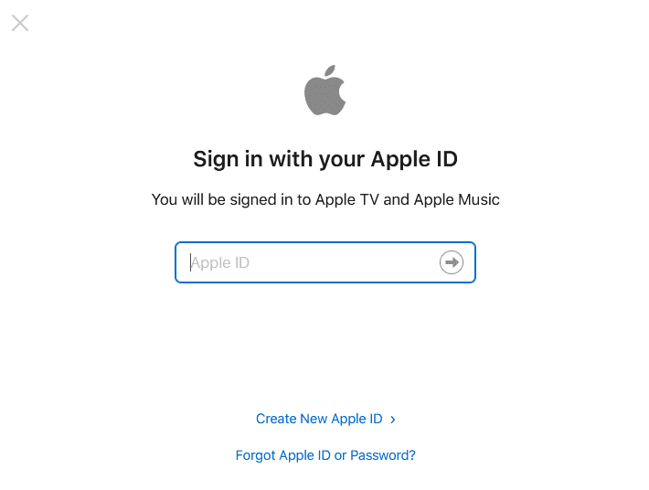 Using an Apple ID to sign into Apple TV+