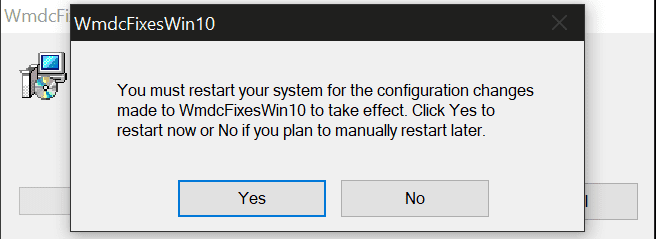 select yes to restart