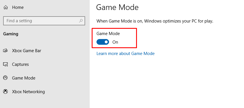 Disabling Xbox Game Mode