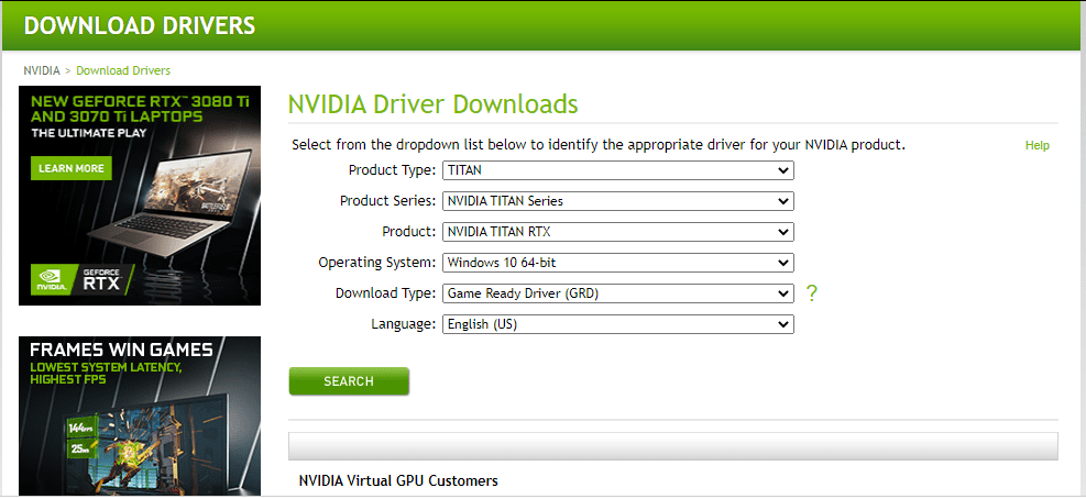 download nvidia drivers