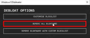 Removing all bloatware